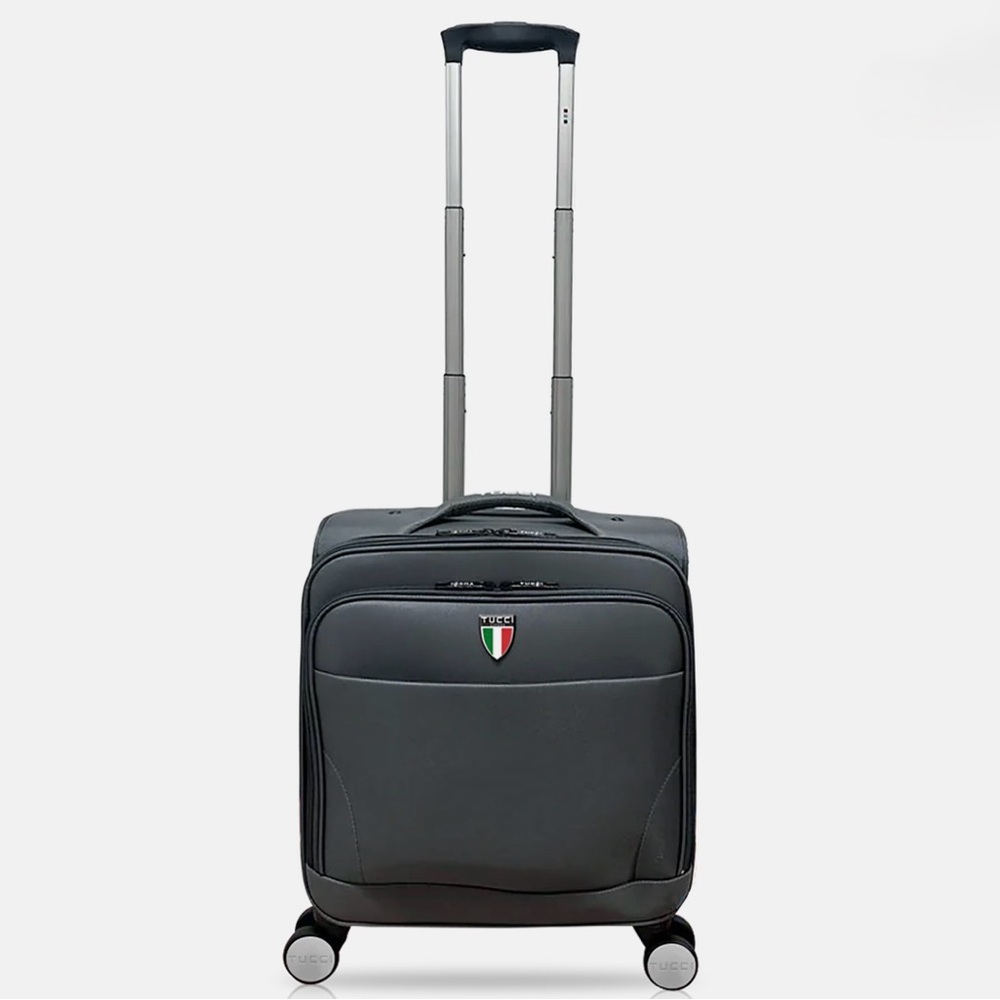 New! 🧳✈️🌎 Tucci 17in mini UNDERSEAT Softside Carry-on Luggage Spinner